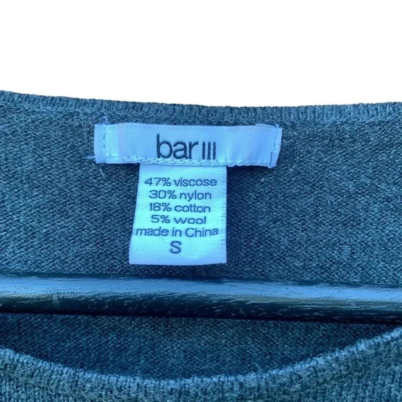 BAR III women's small grey sweater dress with black lace across chest - Picture 3 of 4